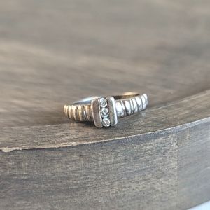 3 Diamond Sterling Silver Ring